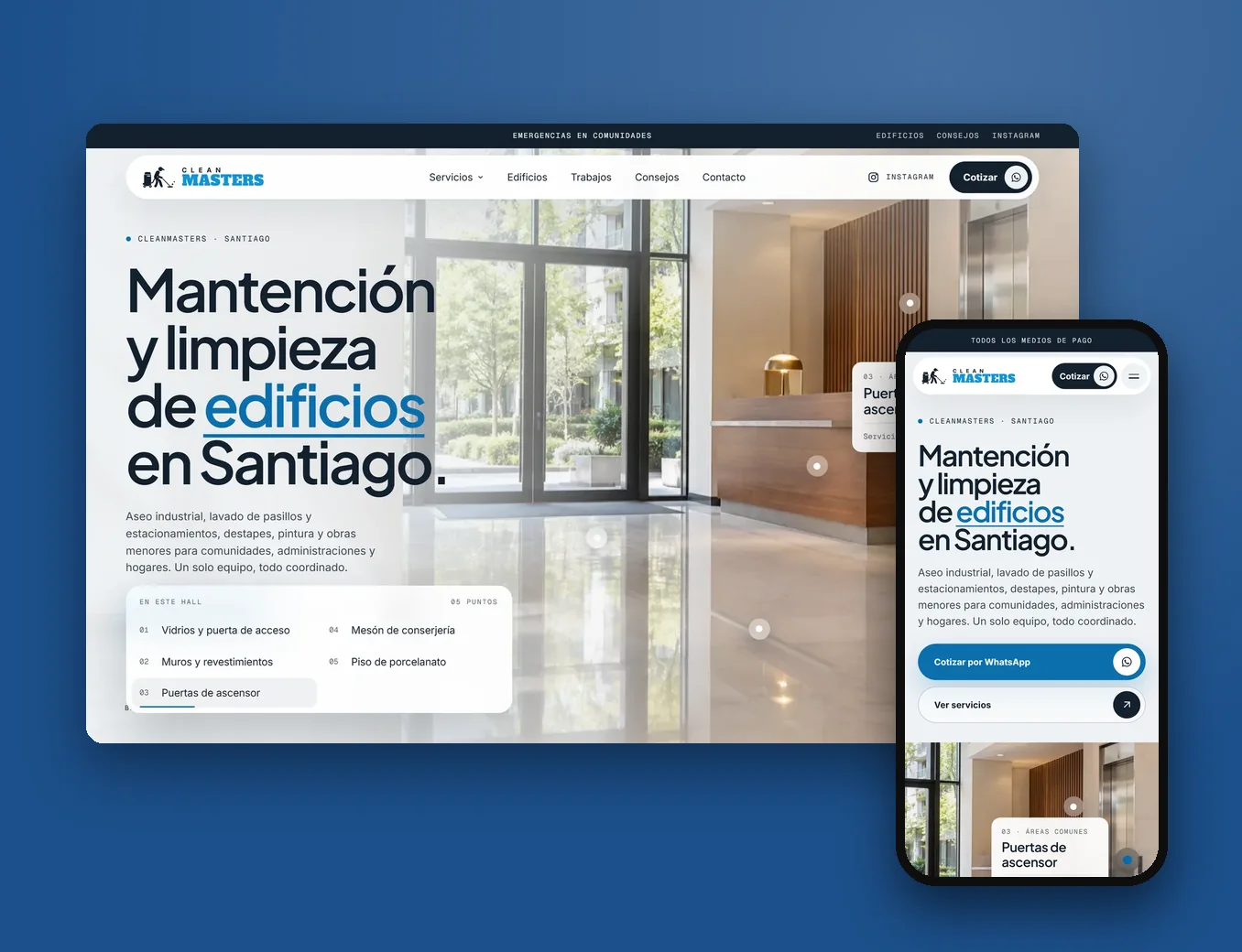 CleanMasters: Mantención y limpieza de edificios en Santiago