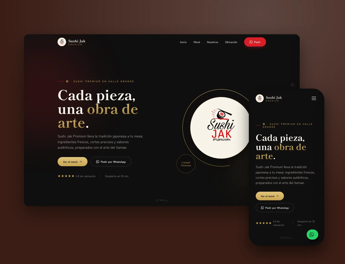 Sushi Jak: Sitio y carta digital para restaurante japonés